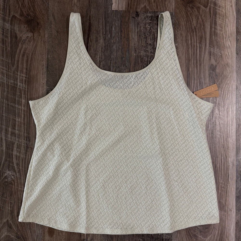NWT SKIMS Tank Top Women 4X Sage Green Logo Mesh Round Neck Workout Gym Lounge